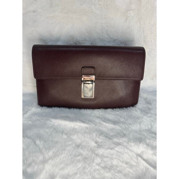 Prada Saffiano Lux Leather Wristlet Clutch 💼✨ - Picture 1 of 8